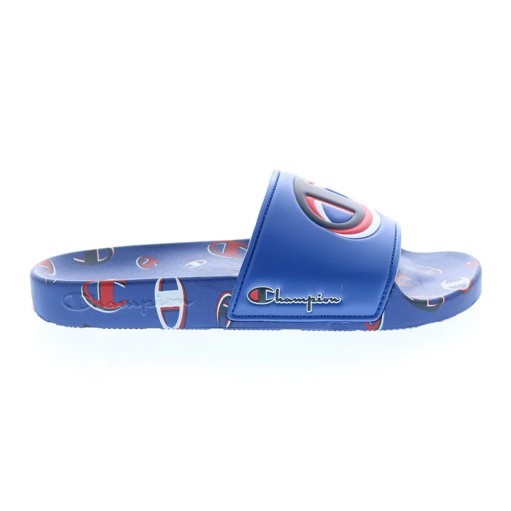 Champion Ipo 3Peat CP101490M Mens Blue Synthetic Slip On Slides Sandals Shoes