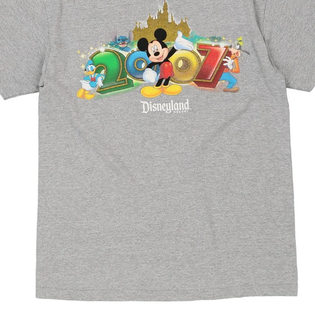 Disneyland 2007 Disney Graphic T-Shirt - XL Grey Cotton