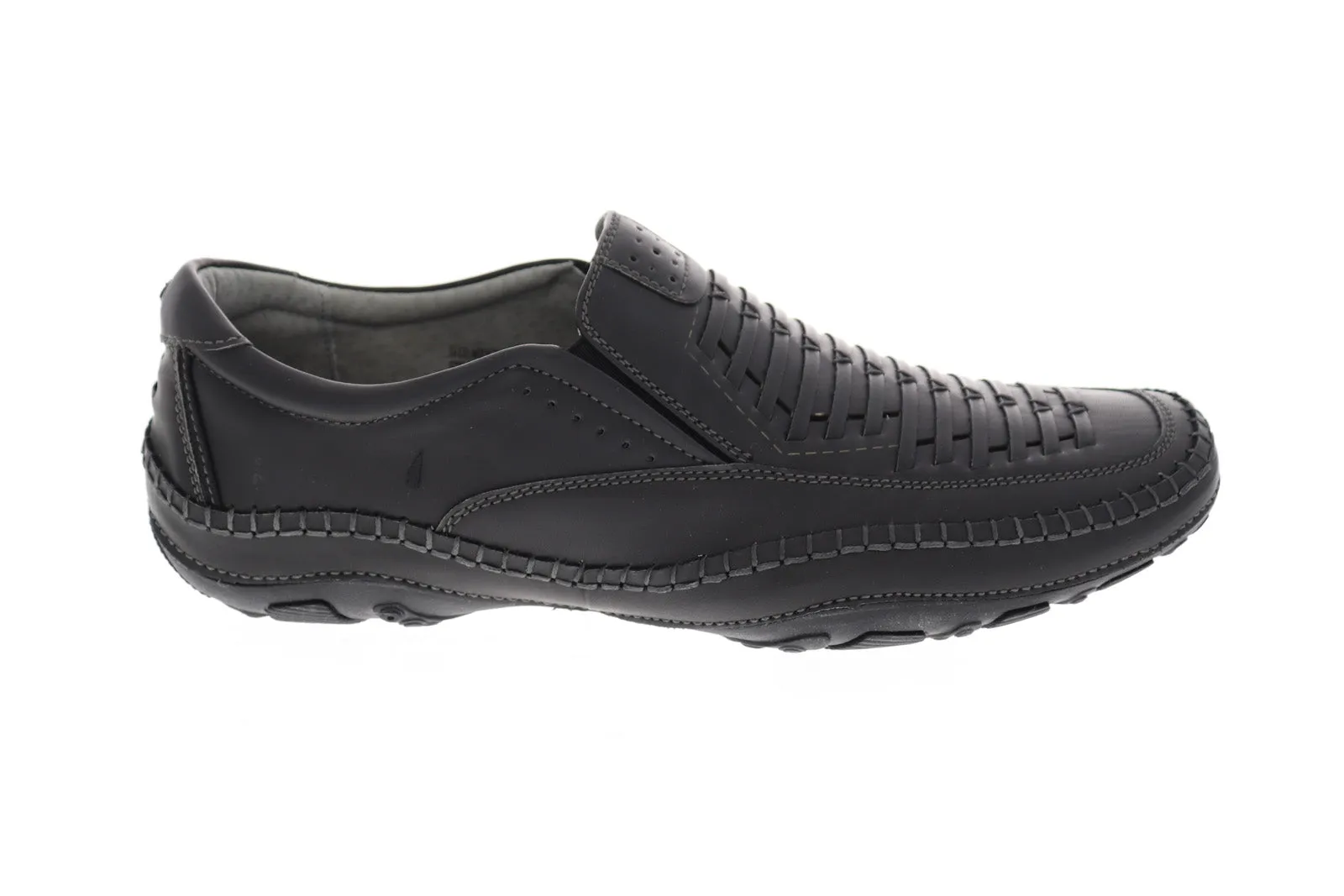 GBX Strike 137871 Mens Black Leather Slip On Casual Loafers Shoes