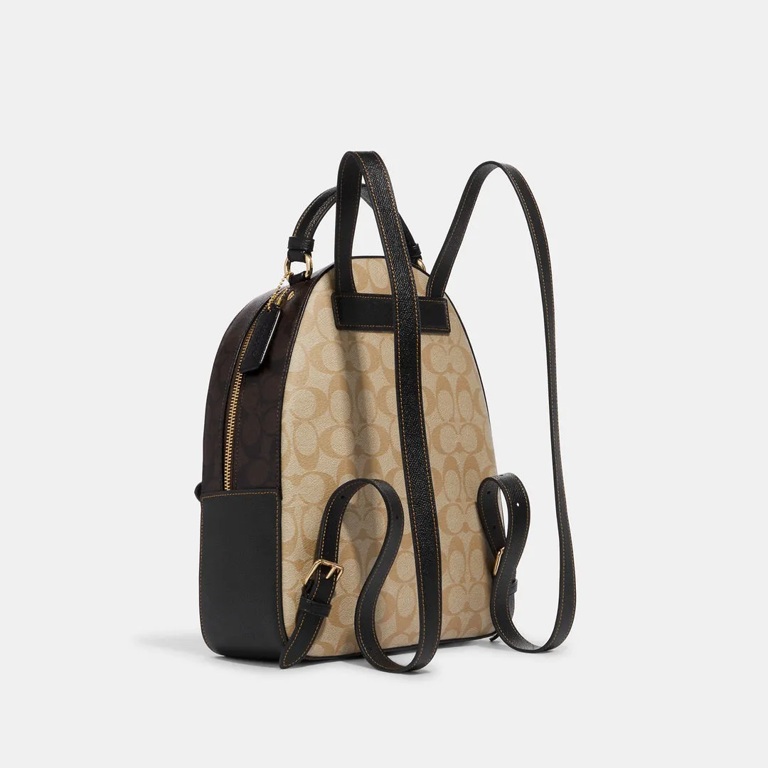  jordyn backpack in blocked signature canvas
