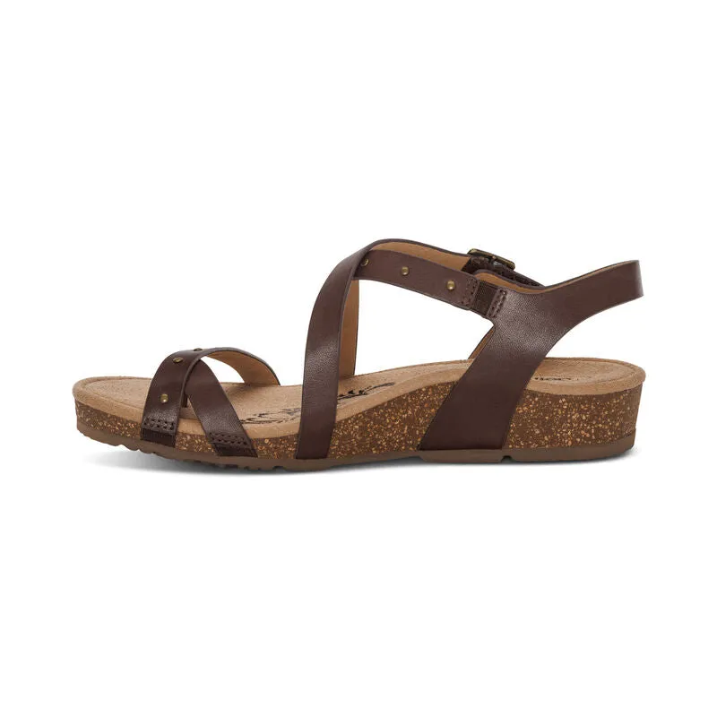  Lauren Strappy Studded Toe Loop Sandal in Coffee  