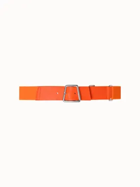 Leather and Elastic Belt with Trapezoid Buckle
