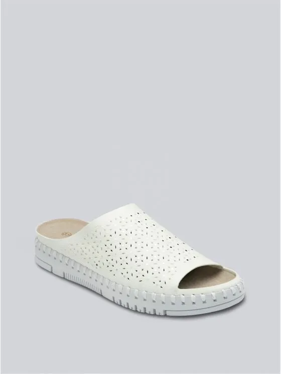 Lotus Maja Mule Sandals in White