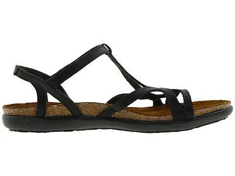 Naot Women's Dorith Gladiator Sandal Black Raven Leather