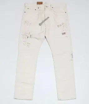 Nwt Polo Ralph Lauren Sullivan Off-White Slim Fit Jeans