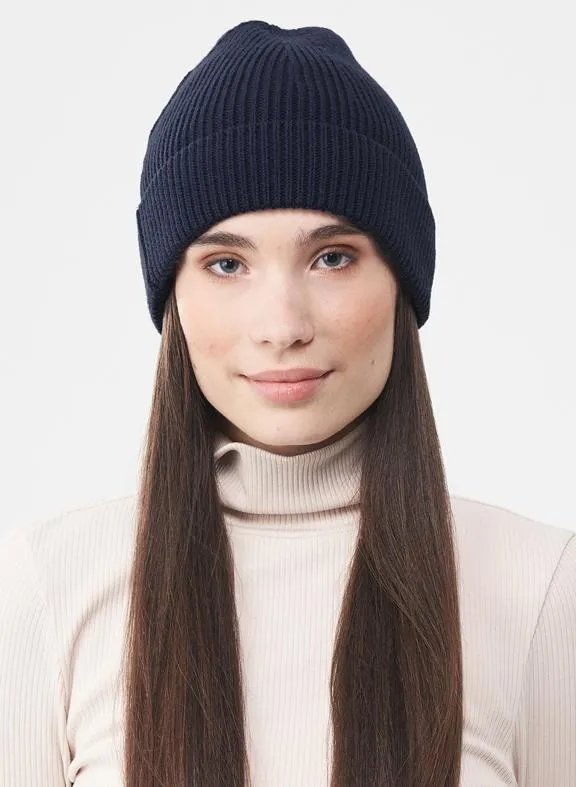 ORGANICATION Beanie Unisex Knitted Navy