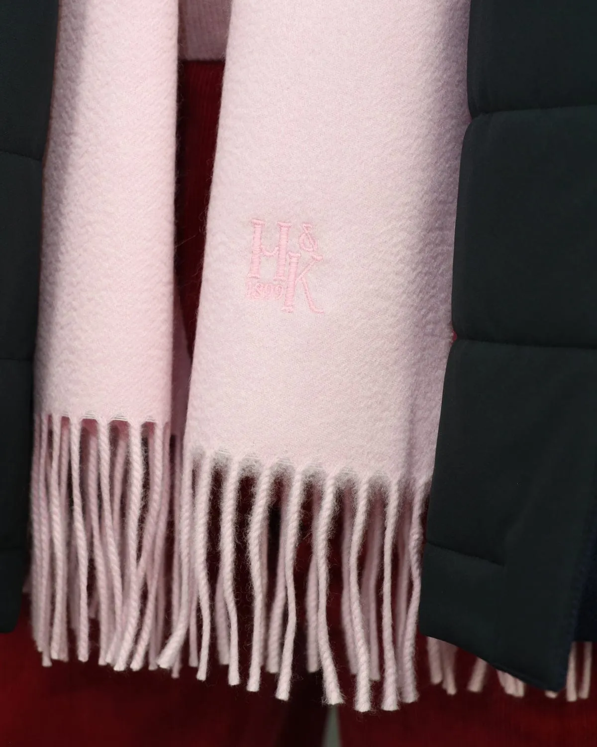 Plain Light Pink 100% Cashmere Scarf