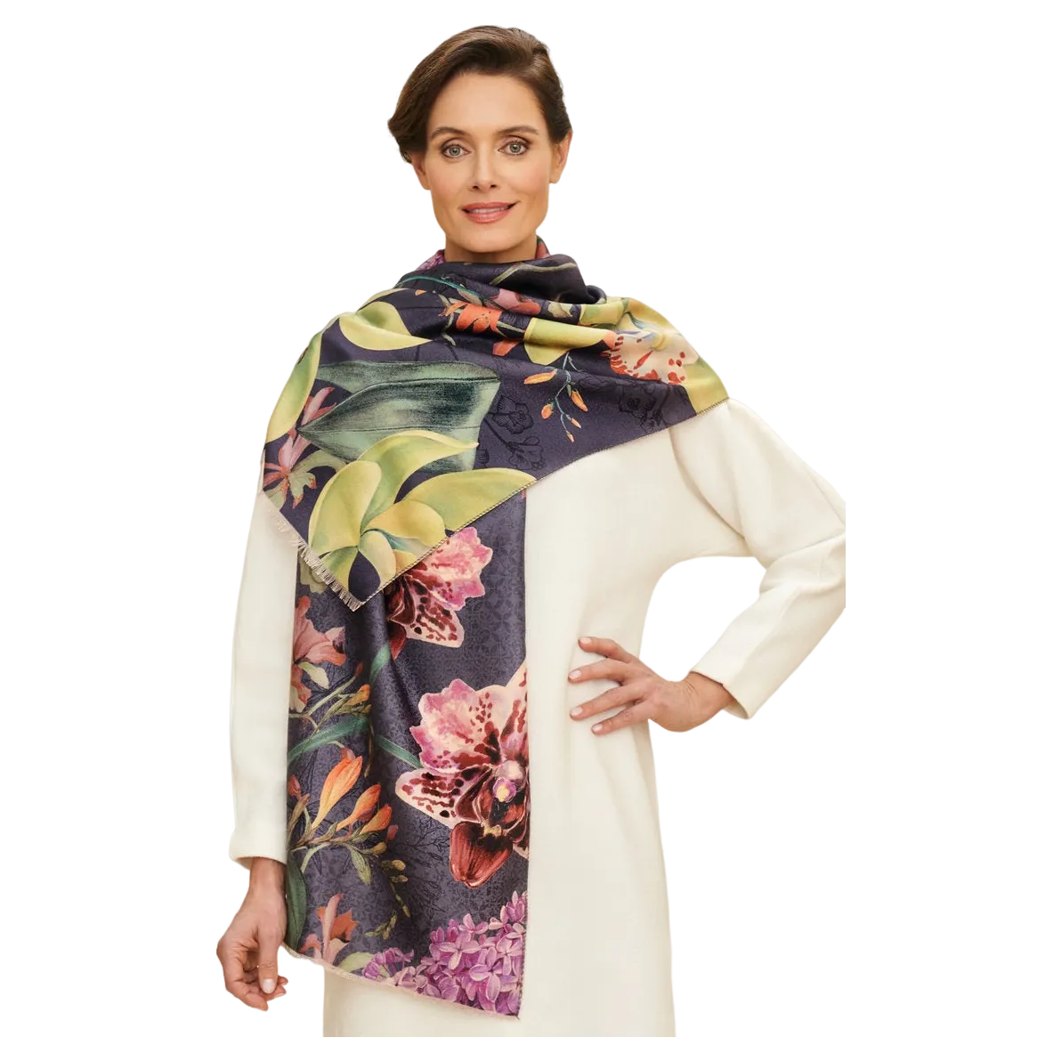 Powder Exotic Evening Print Scarf