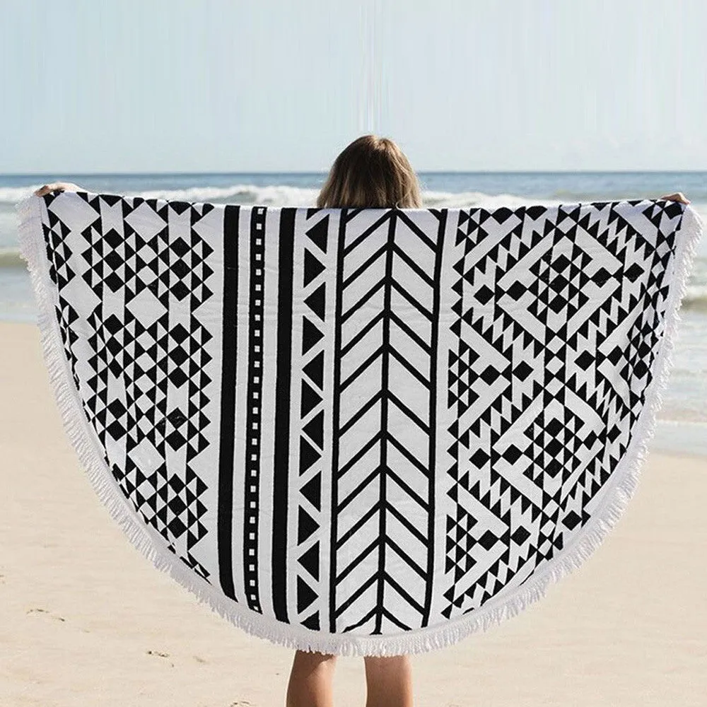 Round Design Hippie Scarf Women Beach Cover Up Scarf Boho Girls Wrap Cachecol