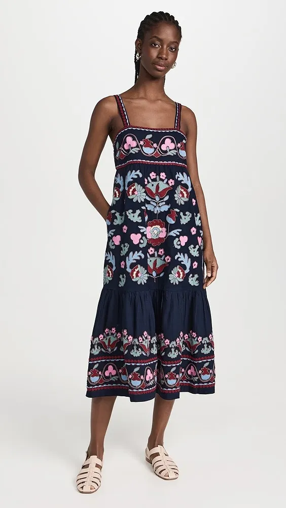 Sea   Eclisse Embroidery Slip Dress 