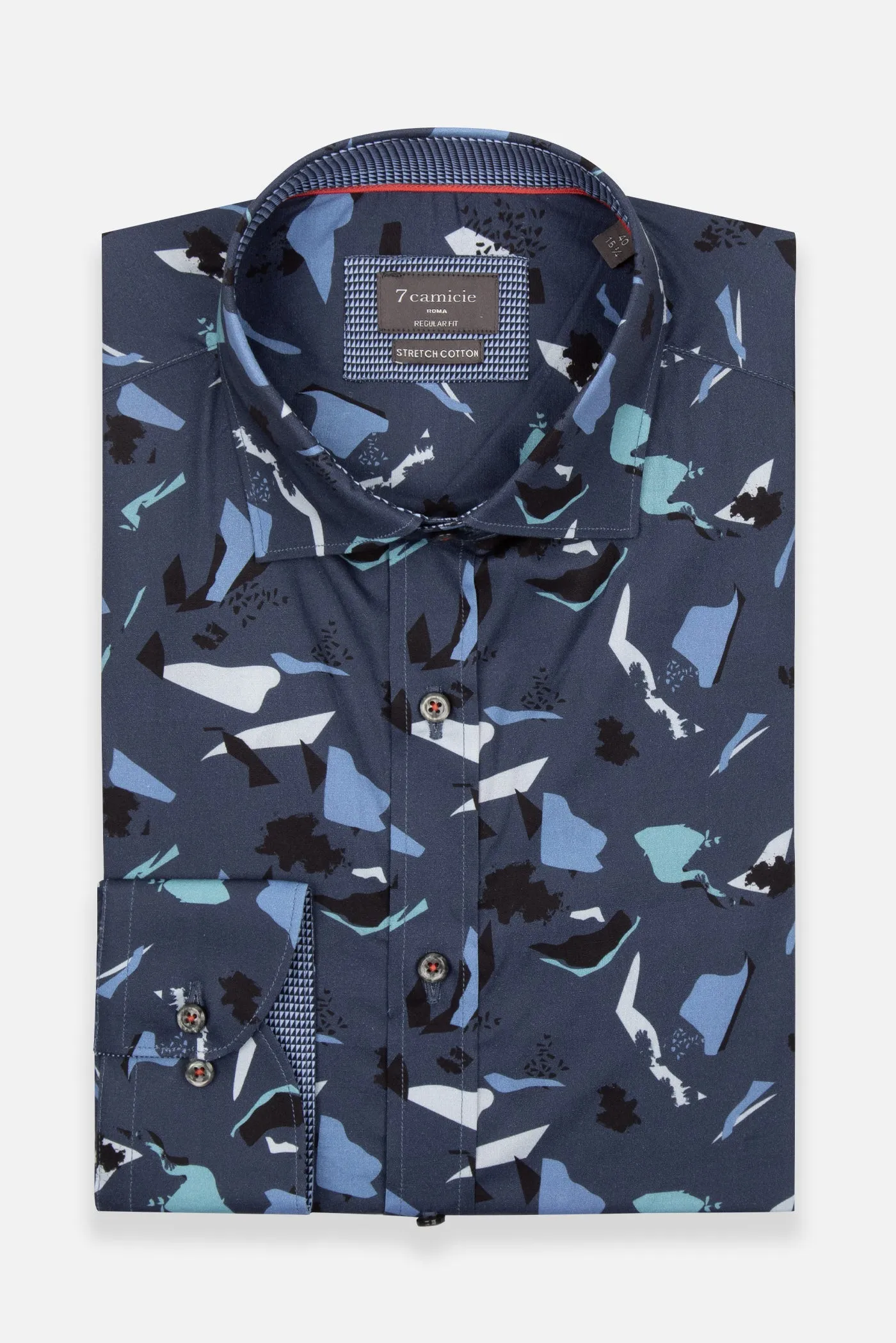 Sport Poplin Stretch Man Shirt Blue Grey