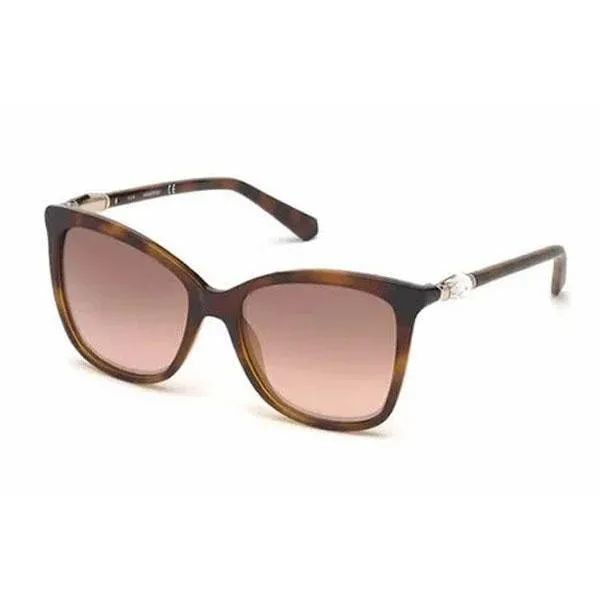 Swarovski SK0227 Sunglasses Dark Havana / Brown Mirror (S) Women's