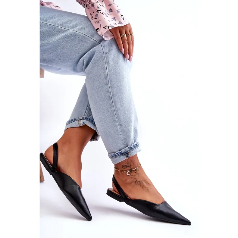 Women's Leather Slip-on Ballerinas Black Germes