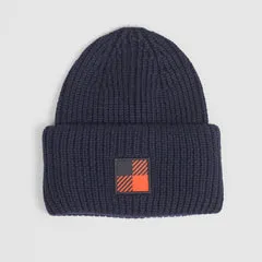 Woolrich Ribbed Wool Logo Beanie