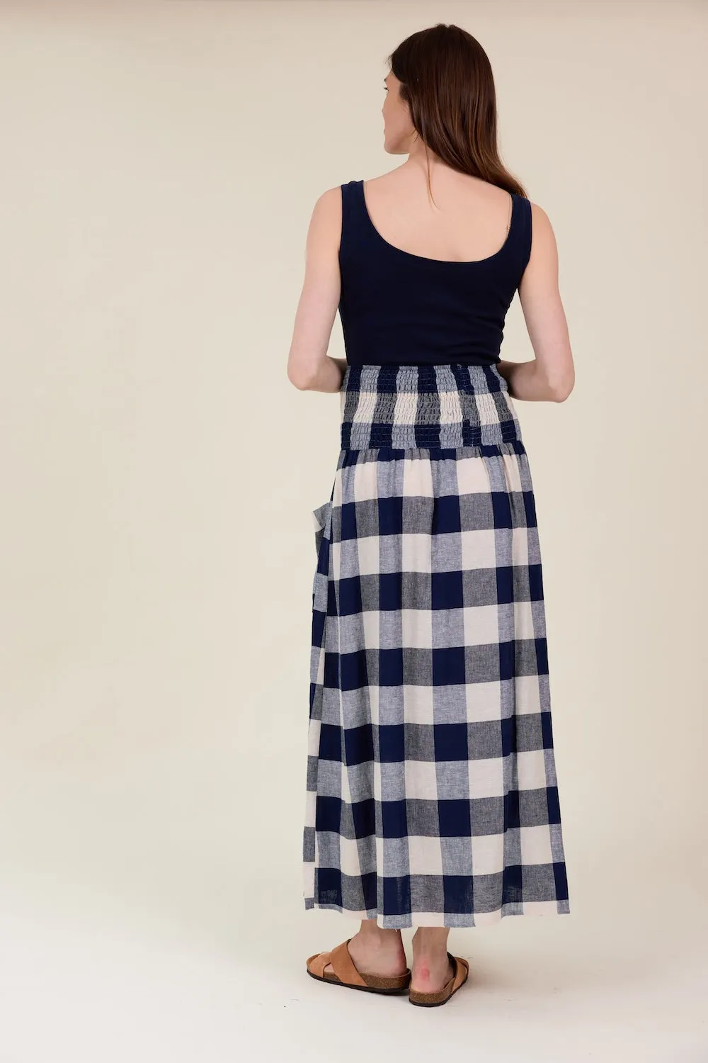 Wren Skirt Navy Check